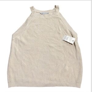 Woman’s Ophelia Roe Halter Tank Knit Shell Tan  Size 1X
